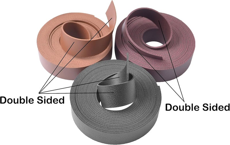 Wento 3/4''x72'' Double Sided Faux Leather Strips Double Color Leather Straps Vegan Leather Faux Leather Fabric Strips 3 Color Mixed - Image 4